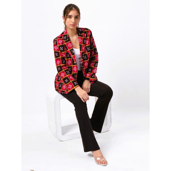 AY: Cotton Blazer Jacket in Handloom Sambalpuri Ik...