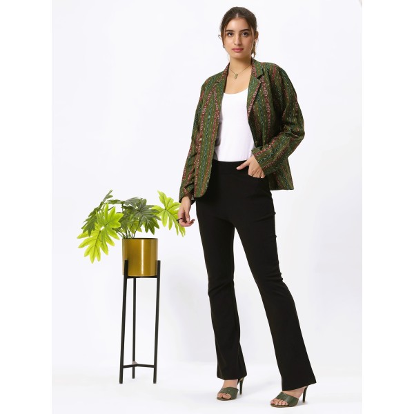 AY: Cotton Blazer Jacket in Handloom Sambalpuri Ik...