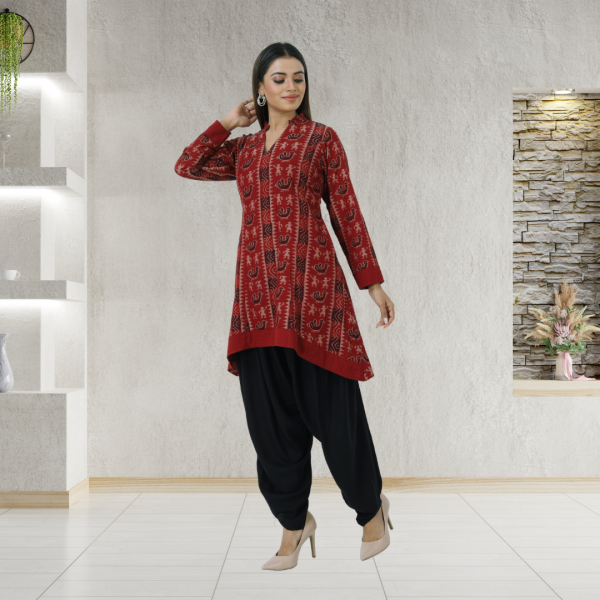 AZ1: Cotton Dress in Handloom Sambalpuri Ikat Fabr...