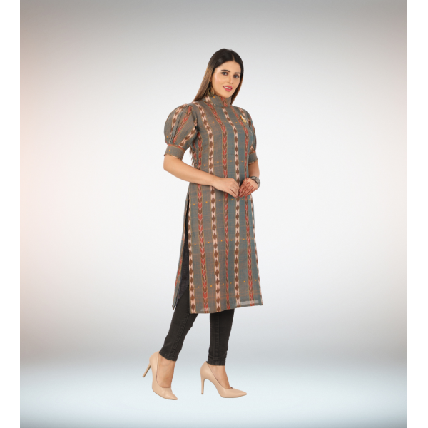 OOS: Cotton Kurti in Handloom Sambalpuri Ikat Fabric