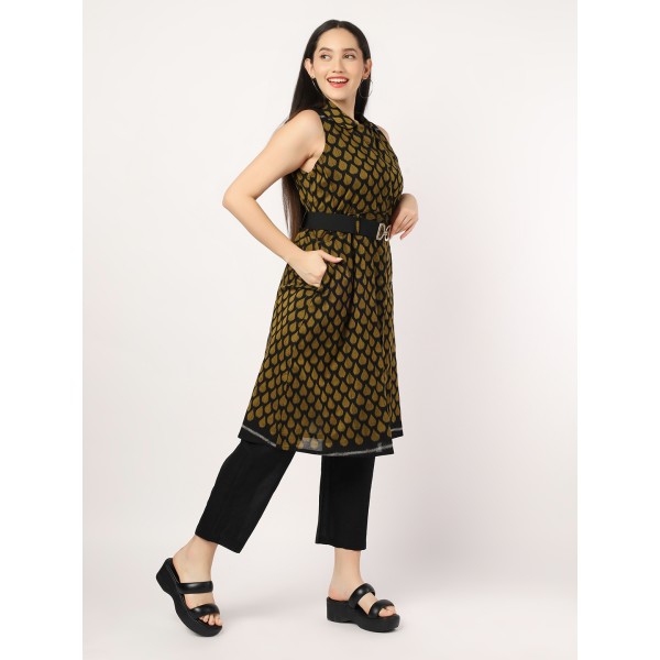 AV: Cotton Kurti in Handwoven Sambalpuri Ikat Fabric