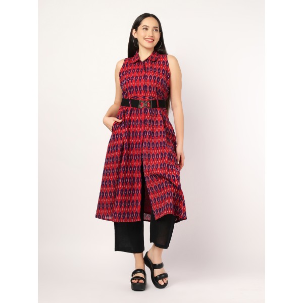 AV: Cotton Kurti in Pure Handwoven Sambalpuri Ikat Fabric