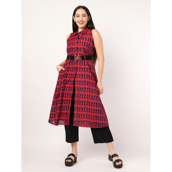 AV: Cotton Kurti in Pure Handwoven Sambalpuri Ikat Fabric