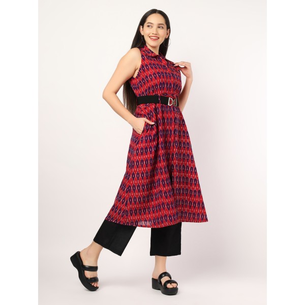 AV: Cotton Kurti in Pure Handwoven Sambalpuri Ikat Fabric