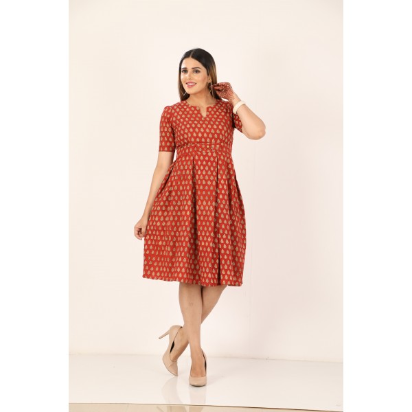 BP: Handloom Cotton Dress in Block Print Fabric