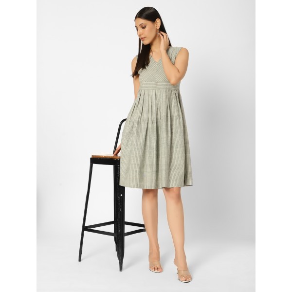 Handloom Cotton Dress in Muslin Khadi Fabric