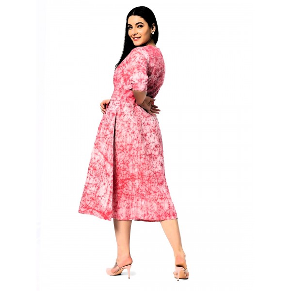 Handloom Cotton Dress in Batik print