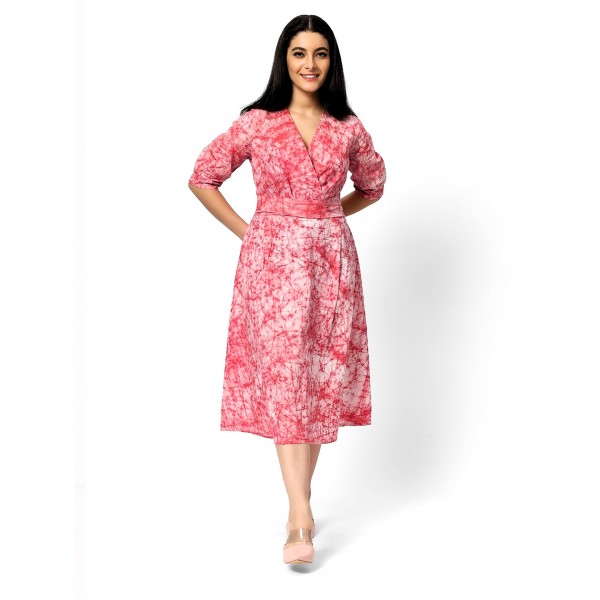 Handloom Cotton Dress in Batik print