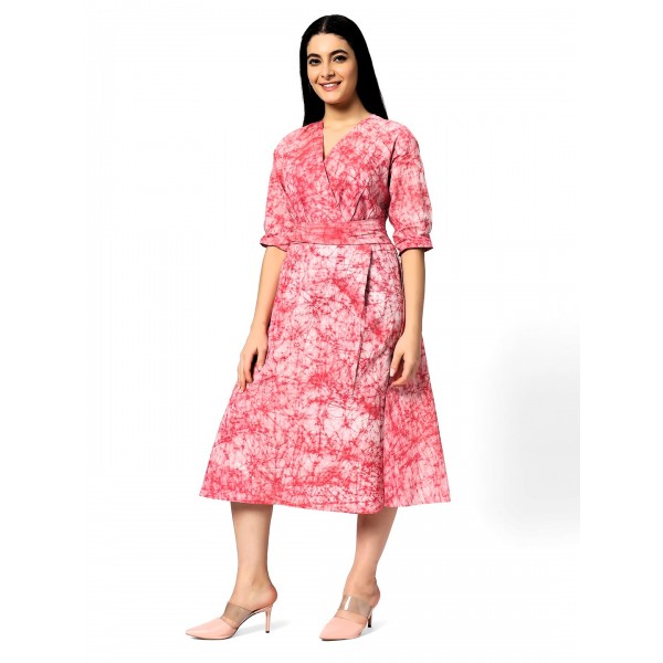 Handloom Cotton Dress in Batik print