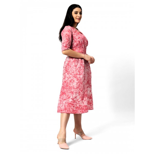 Handloom Cotton Dress in Batik print