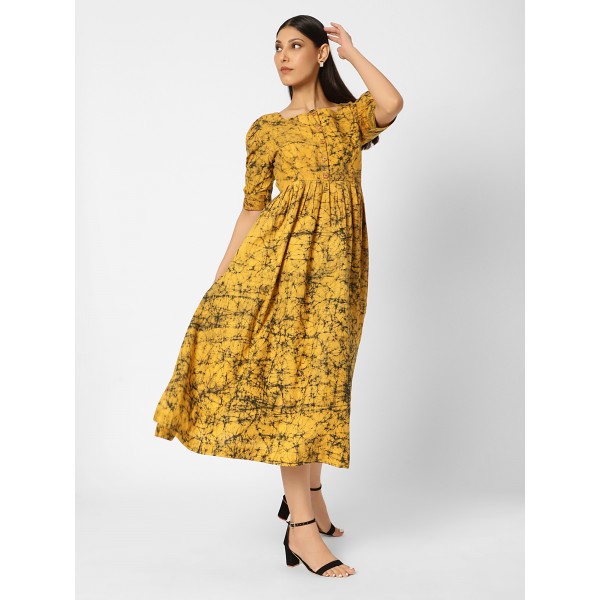 BTP: Handloom Cotton Dress in Batik Print Fabric