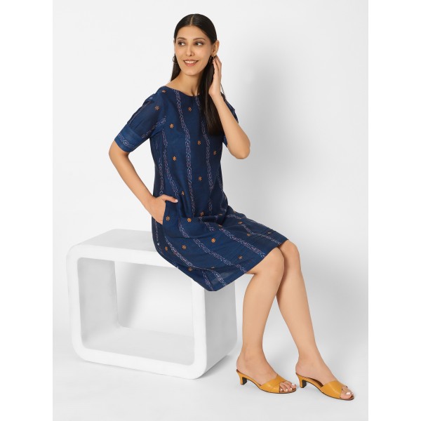 OOS: Cotton Dress in Handloom Sambalpuri Ikat Fabr...