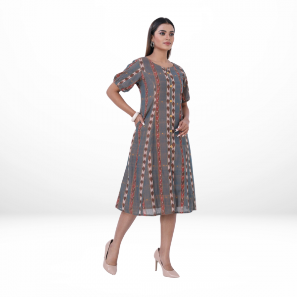 OOS: Cotton Dress in Handloom Sambalpuri Ikat Fabr...