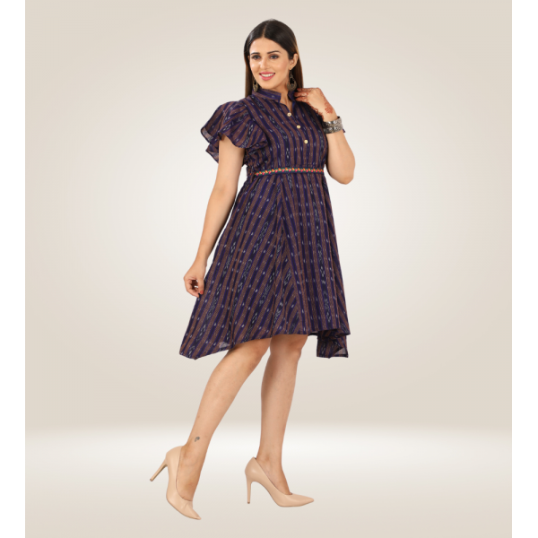 OOS: Cotton Dress in Handloom Sambalpuri Ikat Fabr...