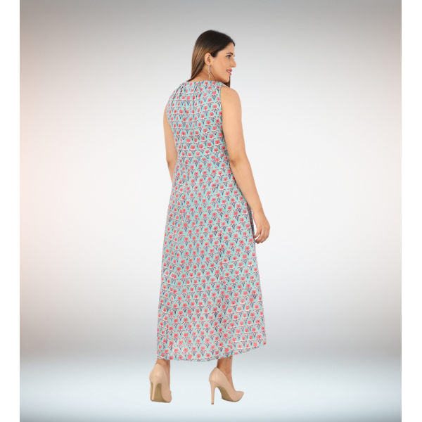 OOS: Handloom Cotton Dress in Block Print Fabric