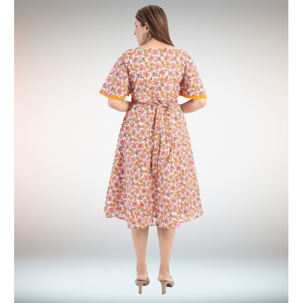 OOS: Handloom Cotton Dress in Block Print Fabric