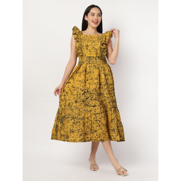 AV: Cotton Dress in Hand Wax Batik Print fabric