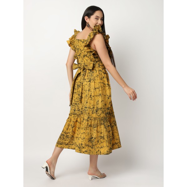 AV: Cotton Dress in Hand Wax Batik Print fabric