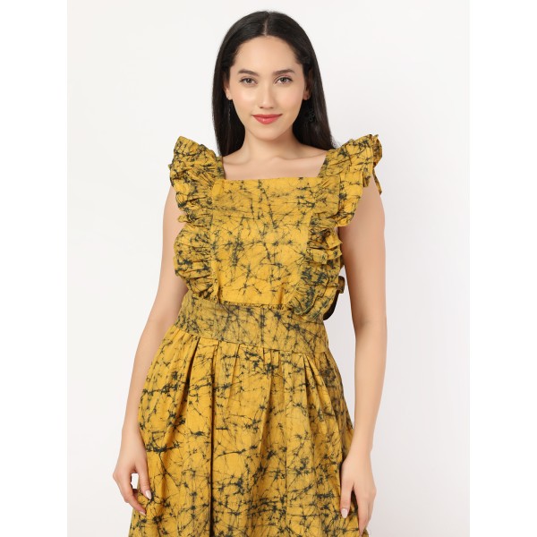 AV: Cotton Dress in Hand Wax Batik Print fabric