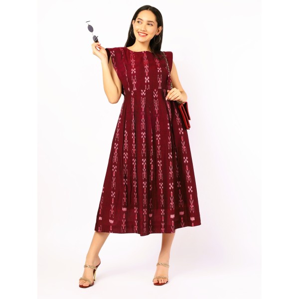 AV: Cotton Dress in Handloom Sambalpuri Ikat Fabri...