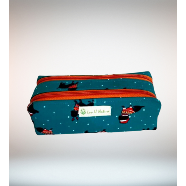 Double Zipper Cotton Pouch for Kids