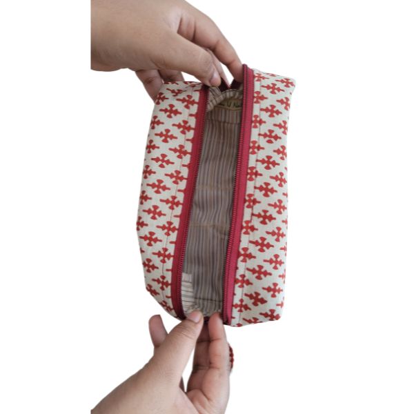 AZ: Travel Pouch in Handloom Cotton Fabric