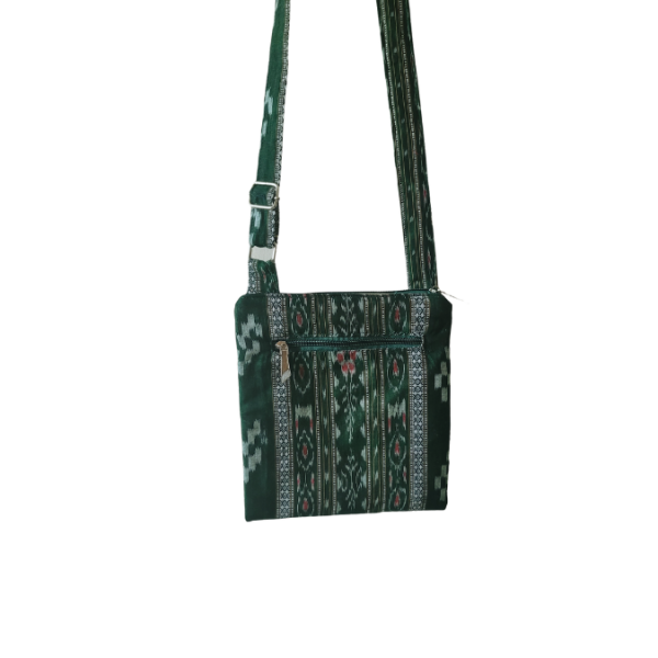 AZ: Sambalpuri Handloom Cotton Ikat Sling Bag 
