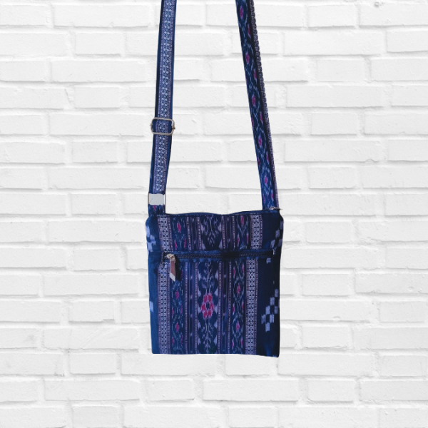AZ: Handloom Cotton Sambalpuri Ikat Sling Bag 