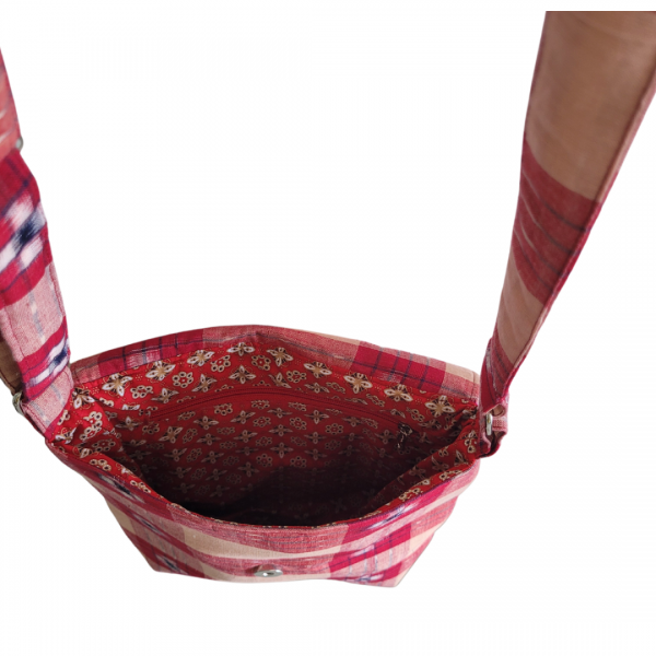 AZHandloom Cotton Sambalpuri Ikat Sling Bag