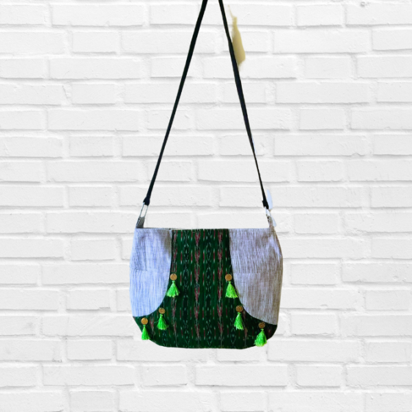 AZ: Handloom Cotton Ikat Sling Bag 