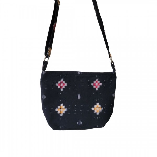 AZ: Handloom Cotton Sambalpuri Ikat Sling bag 