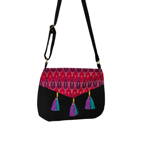 AZ: Handloom Cotton Sambalpuri Ikat Sling Bag