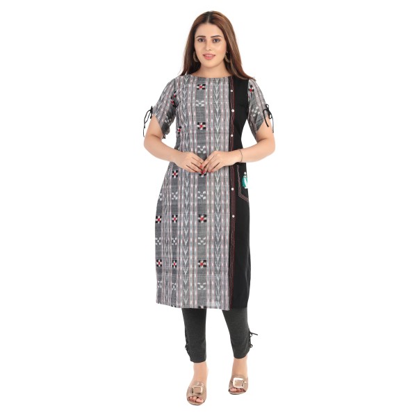 OOS: Cotton Kurti in Handloom Sambalpuri Ikat Fabric