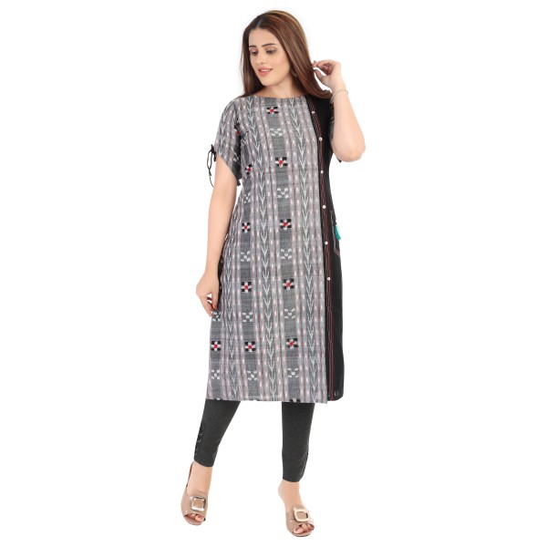 OOS: Cotton Kurti in Handloom Sambalpuri Ikat Fabric