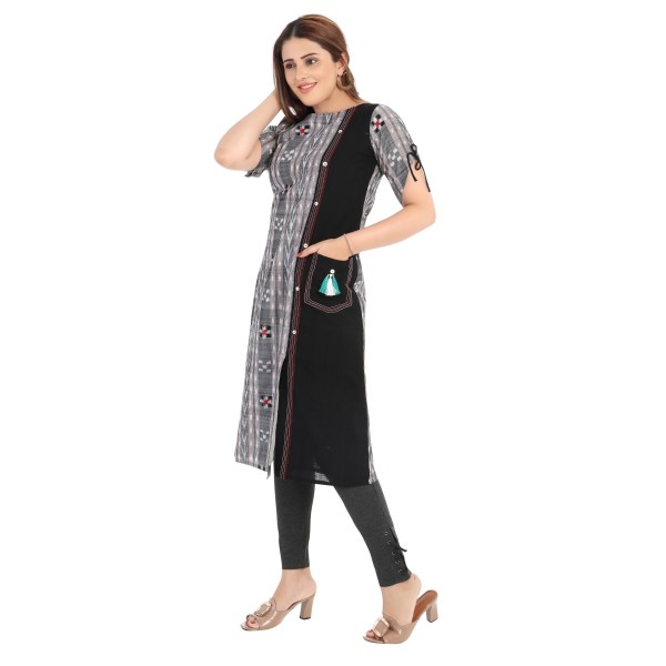 OOS: Cotton Kurti in Handloom Sambalpuri Ikat Fabric