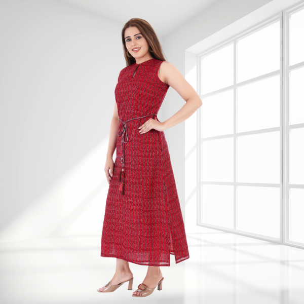 OOS: Cotton One Piece Dress in Handloom Sambalpuri Ikat Fabric