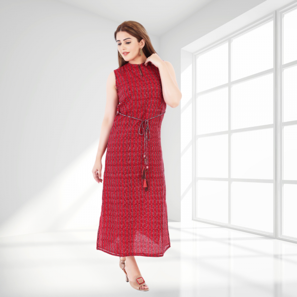 OOS: Cotton One Piece Dress in Handloom Sambalpuri Ikat Fabric