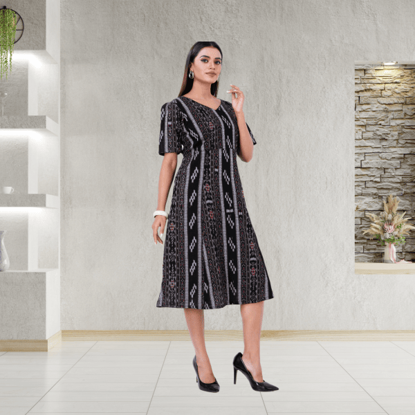 OOS: Cotton Dress in Handloom Sambalpuri Ikat Fabr...