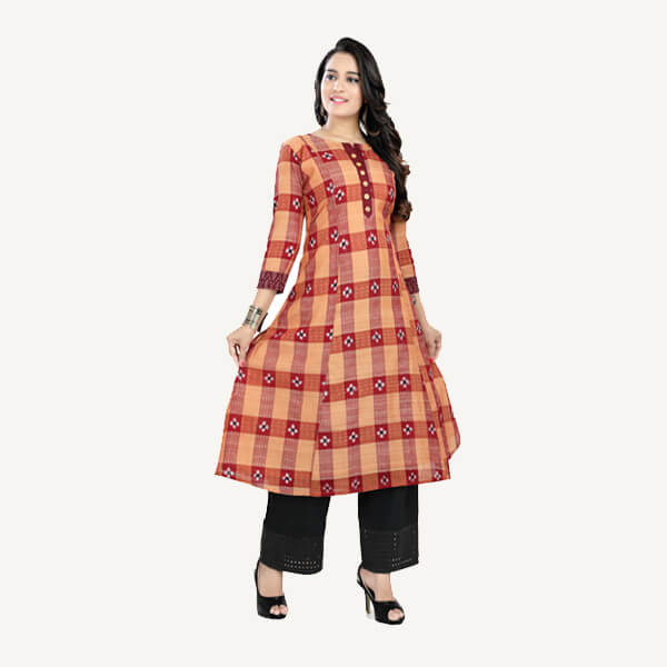 Cotton Kurti in Handloom Sambalpuri Ikat Fabric 