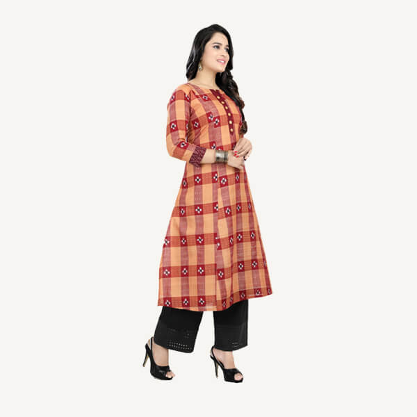 Cotton Kurti in Handloom Sambalpuri Ikat Fabric 