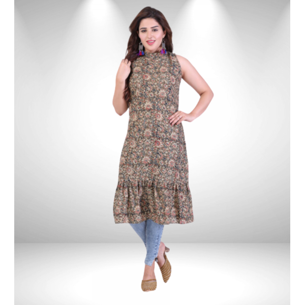 Handloom Cotton Dress in Block Print Fabric