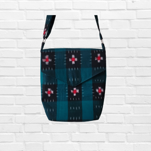 AZ: Handloom Cotton Sambalpuri Ikat Sling bag