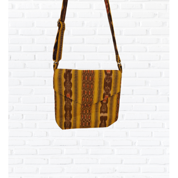 AZ: Handloom Cotton Sambalpuri Ikat Sling bag